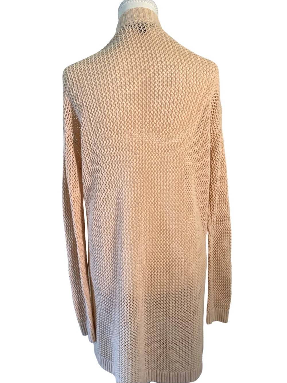 Banana Republic Cream Open-Front Waffle Knit Cardigan - Picture 5 of 8